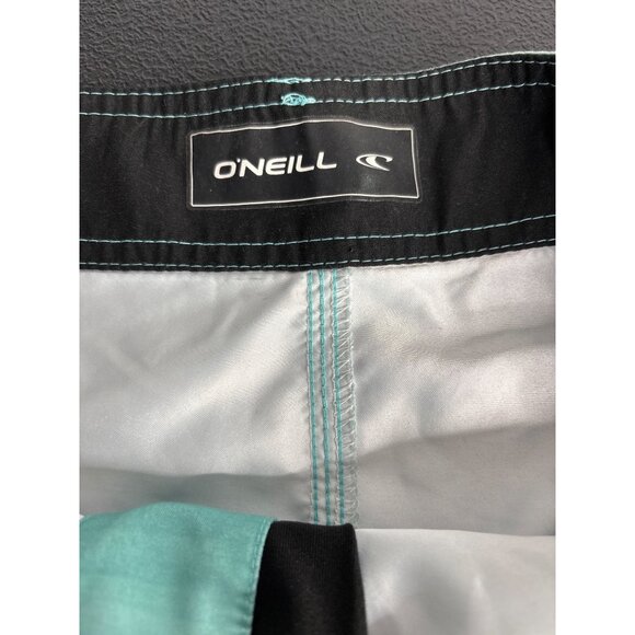 O'Neill Men's Gray/Turquoise Stripe Cargo Board Shorts Size 34 - Picture 4 of 8